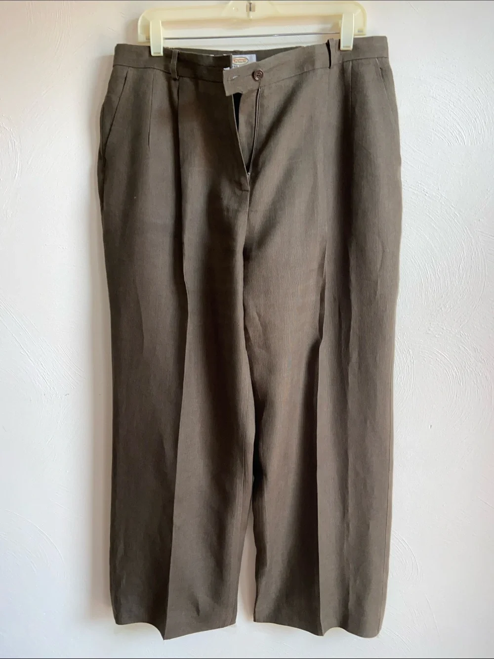 Talbots Irish linen Light Brown Straight-Leg Cropped Pants 16W